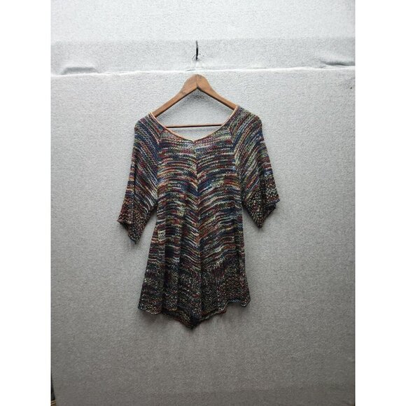 Multicolor Knit Top Faded Glory M 8-10 Acrylic Womens Lightweight Short Sleeve S - Picture 4 of 4